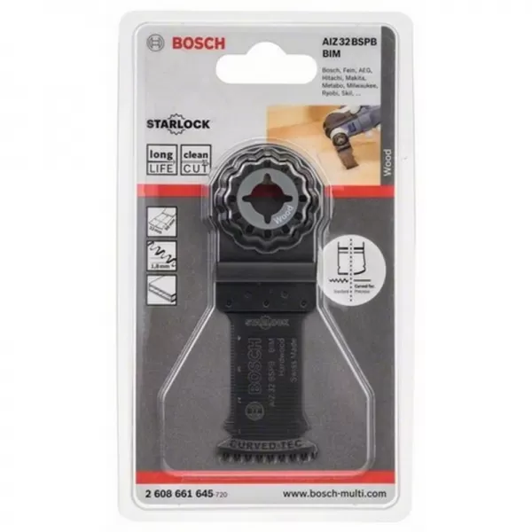 Ponorný pilový list BIM AIZ 32 BSPB Hard Wood 50 x 32 mm Bosch 2608661645