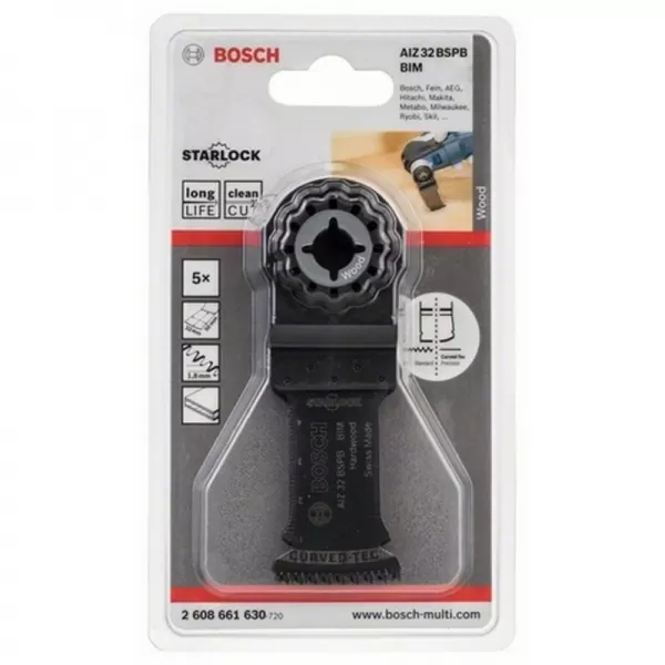 Ponorný pilový list BIM AIZ 32 BSPB Hard Wood 50 x 32 mm Bosch 2608661630