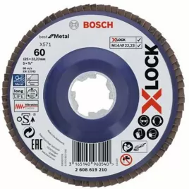 Lamelový kotouč X-LOCK X571 Best for Metal 125mm, G 60 Bosch 2608619210
