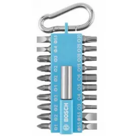 Sada 21 šroubovacích nástavců s karabinou (modrá)