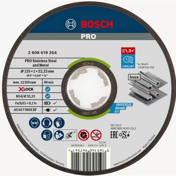 Řezný kotouč na kov Expert for Inox and Metal 125mm Bosch X-LOCK 2608619264