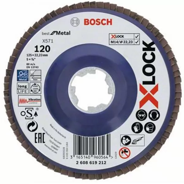 Lamelový kotouč X-LOCK X571 Best for Metal 125mm, G 120 Bosch 2608619212