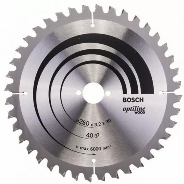 Pilový kotouč Optiline Wood 250 x 30 x 3,2 mm, 40 Bosch 2608640643