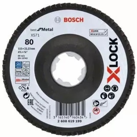 Lamelový kotouč X-LOCK X571 Best for Metal 115mm, G 80 Bosch 2608619199