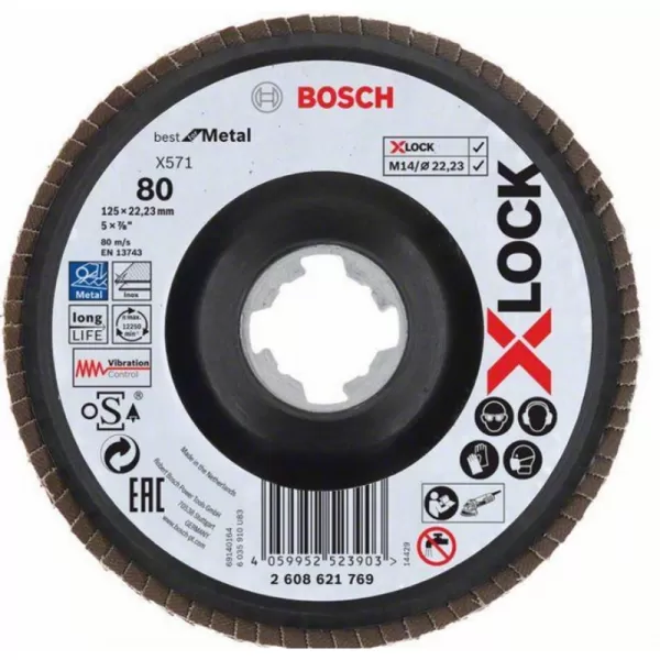 Lamelový kotouč X-LOCK X571 Best for Metal 125mm, G 80 Bosch 2608621769