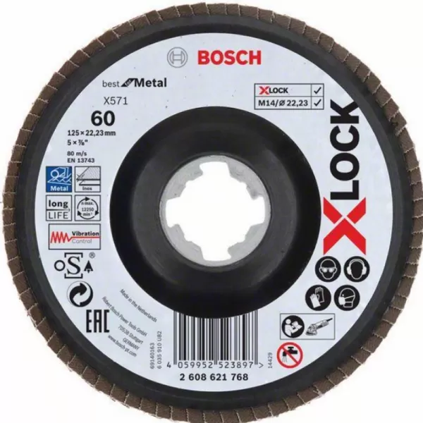 Lamelový kotouč X-LOCK X571 Best for Metal 125mm, G 60 Bosch 2608621768