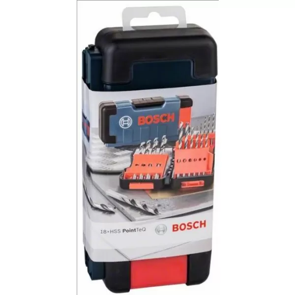 BOSCH 18dílná sada spirálových vrtáků HSS PointTeQ ToughBox 2.608.577.350