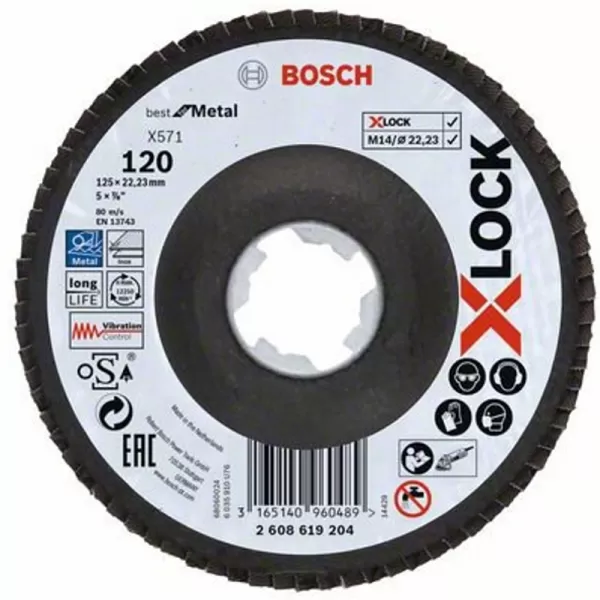 Lamelový kotouč lomené X571 Best for Metal 125mm Bosch X-LOCK 2608619204