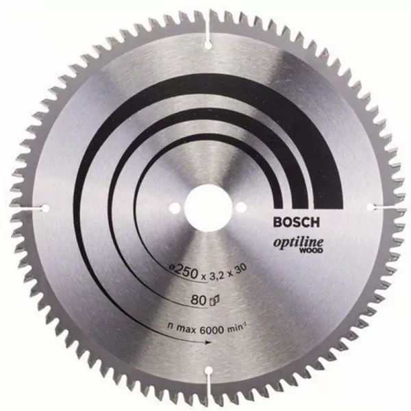 Pílový kotúč Optiline Wood 250 x 30 x 3,2 mm, 80 Bosch 2608640645