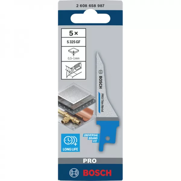 Pilový list PRO Thin Metal S325GF, 1,25 × 7 × 85 mm, 5 ks Bosch 2608658987