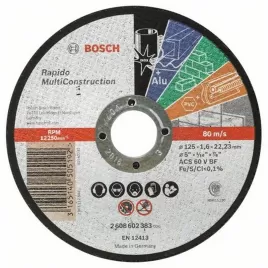 Dělicí kotouč rovný Multi Construction 125 mm, 22,23 mm, 1,0 mm Bosch 2608602385