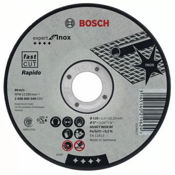 Štiepacie kotúče zlomené, nehrdzavejúca oceľ (Inox) AS 46 T INOX BF, 230 mm, 22,23 mm, 1,9 mm Bosch