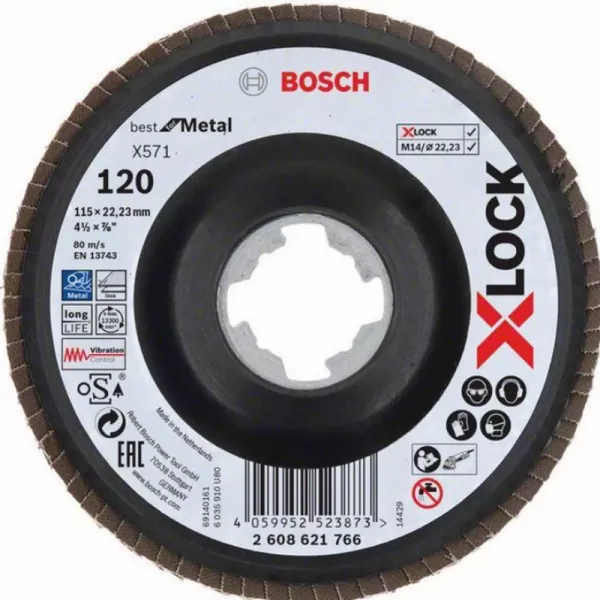 Lamelový kotouč X-LOCK X571 Best for Metal 115mm, G 120 Bosch 2608621766