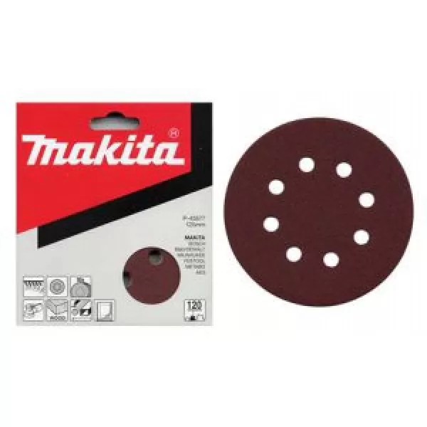 Papír brusný suchý zip 125mm 8 děr K320, 10ks Makita P-43608