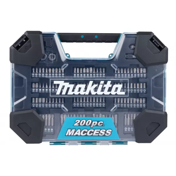 Sada vrtáků a příslušenství 200 ks v plastovém kufru Makita E-22610