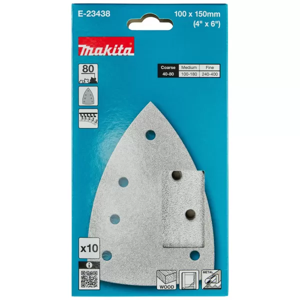 Papír brusný suchý zip 100x150 A80, 10ks Makita E-23438