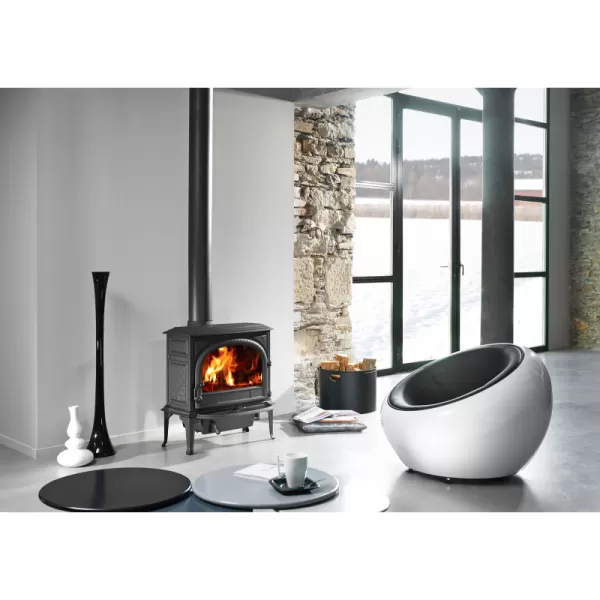 Krbová kamna černý lak, dvířka bez ozdobných příček Jotul F 400 ECO SE BP