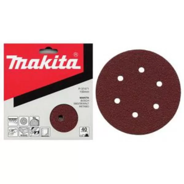 Papír brusný suchý zip 150mm 6 děr K240, 10ks Makita P-37530