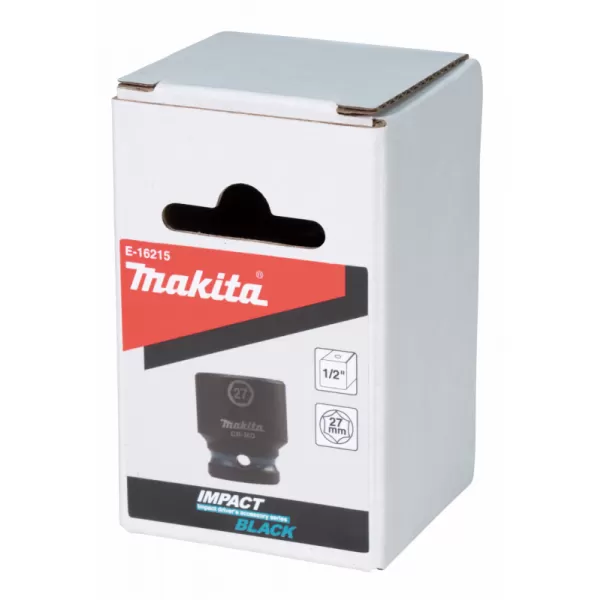 Klíč nástrčný 1/2", čtyřhran, IMPACT BLACK, 27mm Makita E-16215