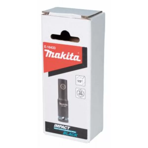 Klíč nástrčný prodloužený 1/2", čtyřhran, IMPACT BLACK, 12mm Makita E-16433