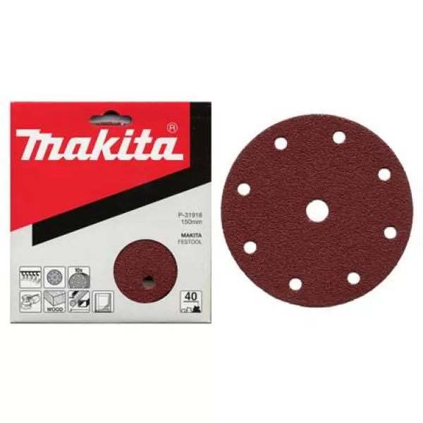 Papír brusný suchý zip 150mm 9 děr K220, 10ks Makita P-31980