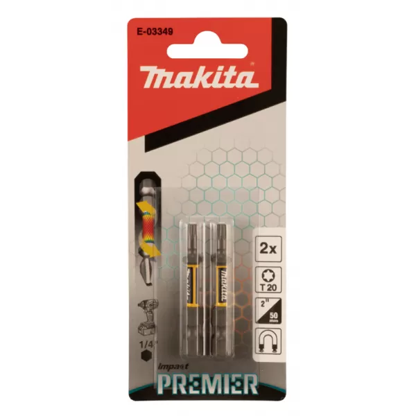 Torzní bit řady Impact Premier (E-form),T20-50mm,2ks Makita E-03349