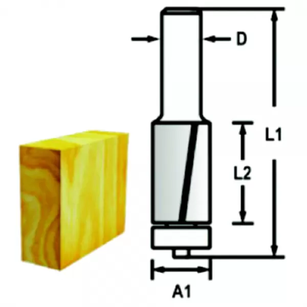 Drážkovací fréza 2 břit stopka 6 mm, 9,5x26x67 mm Makita D-47690