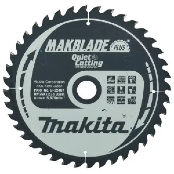 Kotouč pilový dřevo MAKBLADEplus 260x2.3x30mm 40Z Makita B-32487