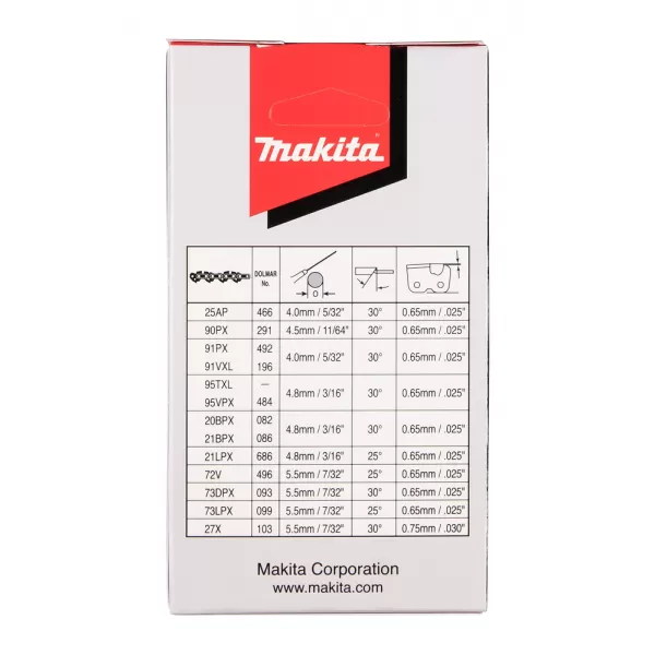 Řetěz pilový 25cm 1.3mm 3/8" .050" 39čl LP Makita 191H20-4