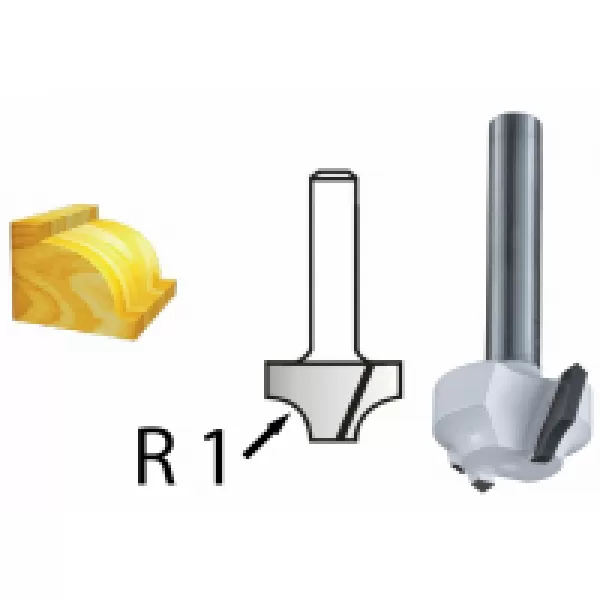 Stopka zaobľovacej frézy 6 mm, 25,4 x 13,5 x 45 mm R=6,35 mm=nováD-68389