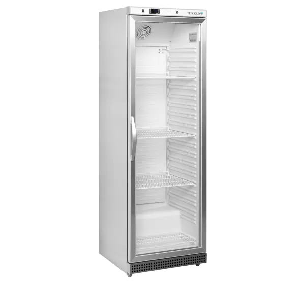 Chladicí skříň prosklené dveře, nerez opláštění Tefcold UR 400 SG