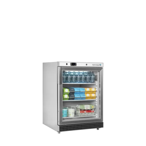 Chladicí skříň prosklené dveře, nerez opláštění Tefcold UR 200 SG