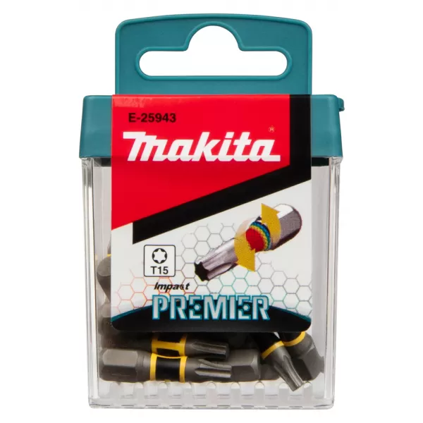 Torzný bit radu Impact Premier (C-form) T15-25mm, 15 ks Makita E-25943
