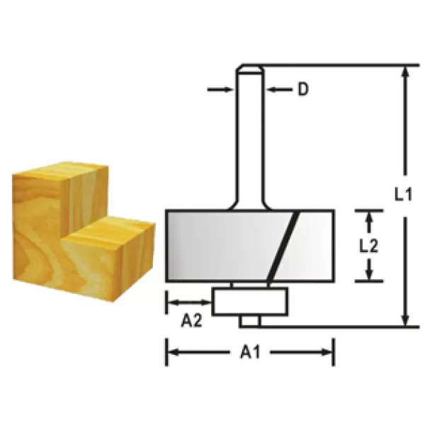 Falcovací fréza s ložiskem stopka 8 mm,31,8x12,2x54,6 mm Makita D-48739