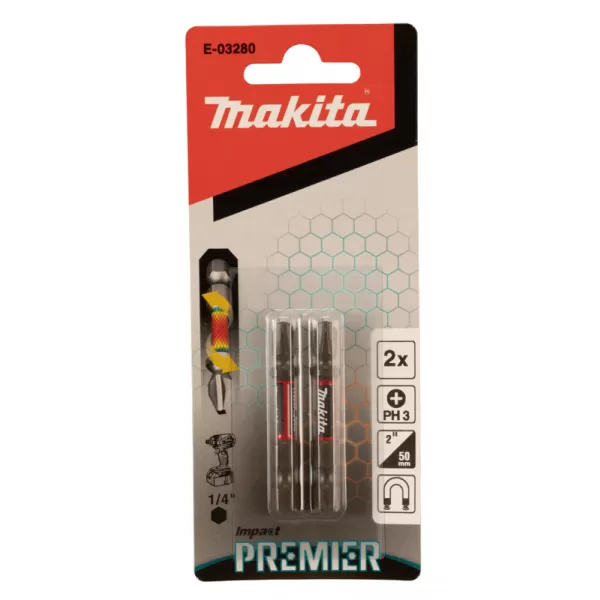 Torzní bit řady Impact Premier (E-form),PH3-50mm,2ks Makita E-03280