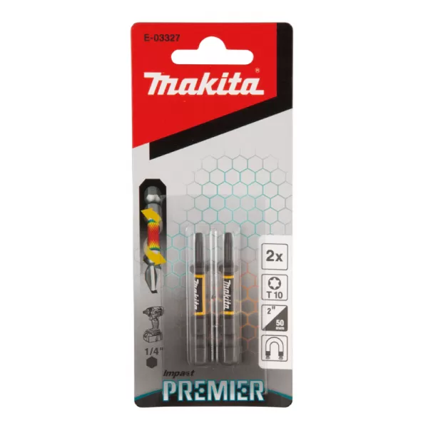 Torzní bit řady Impact Premier (E-form),T10-50mm,2ks Makita E-03327