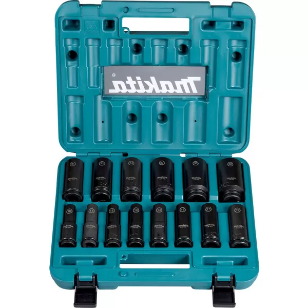 Sada nástrčných klíčů prodloužených čtyřhran 1/2" IMPACT BLACK 14 ks v plastovém kufru Makita E-16586