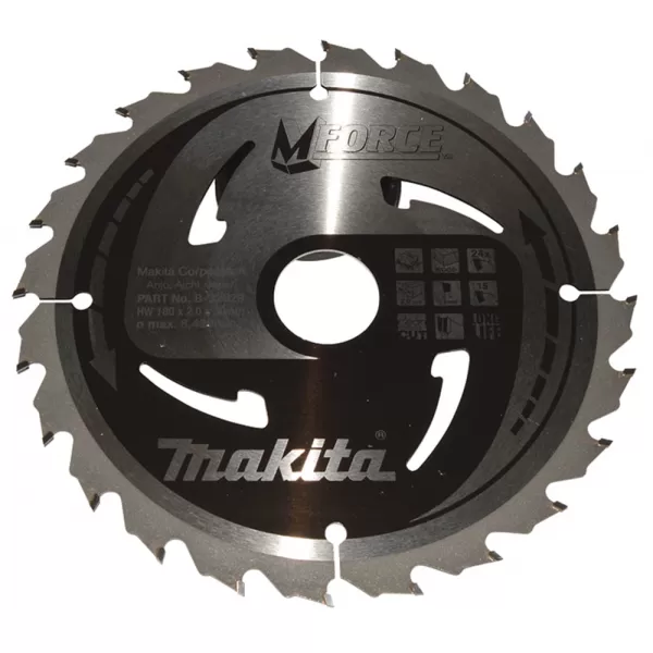 Kotouč pilový dřevo MFORCE 180x2x30mm 24Z Makita B-32029