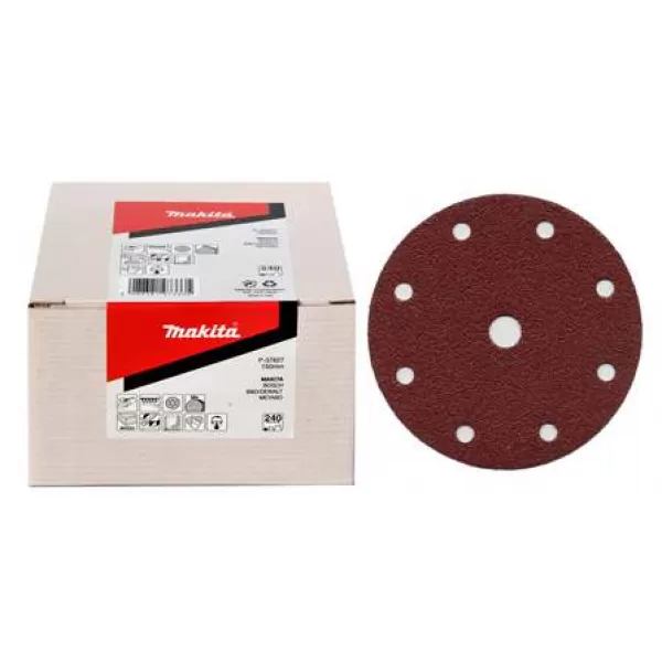 Papír brusný suchý zip 150mm 6 děr K180, 50ks Makita P-37611