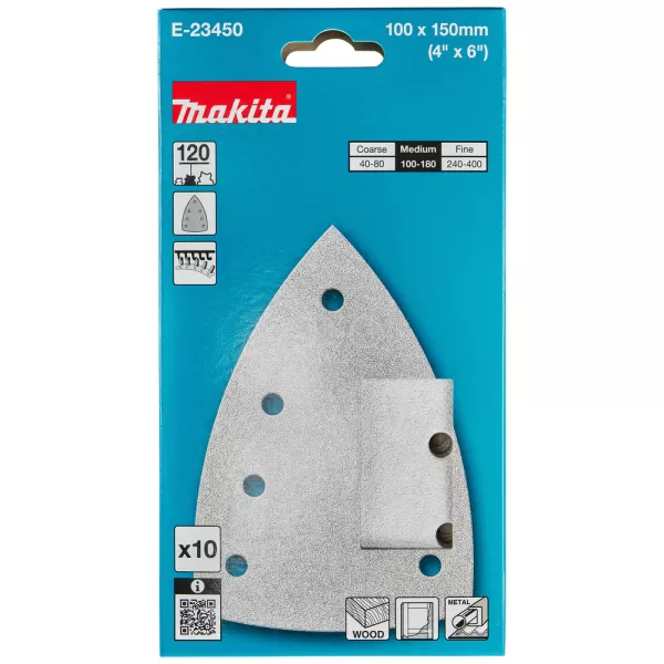 Papír brusný suchý zip 100x150 A120, 10ks Makita E-23450