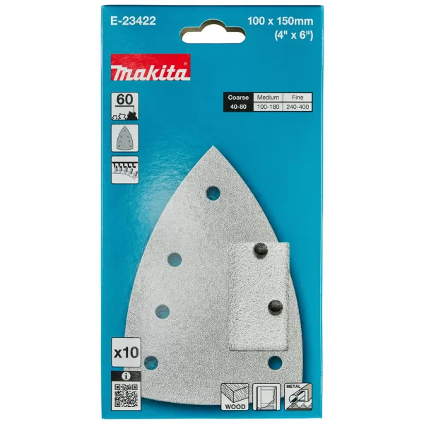 Papír brusný suchý zip 100x150 A60, 10ks Makita E-23422