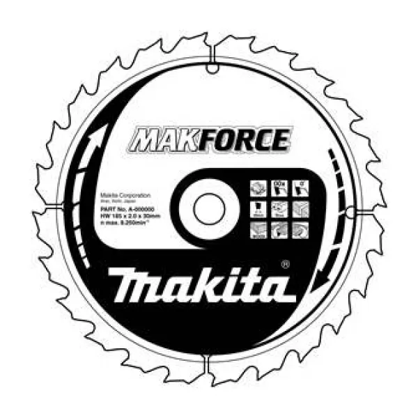 Kotouč pilový dřevo MAKFORCE 235x2.6x30mm 18Z Makita B-08252