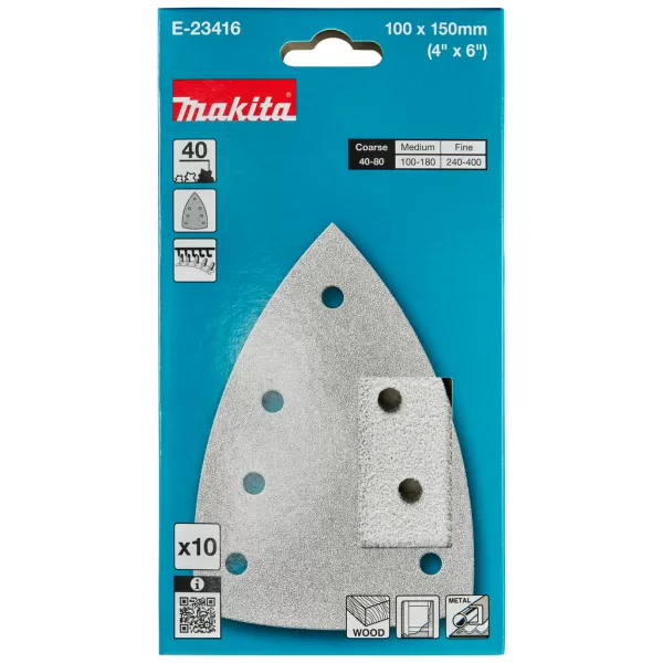 Papír brusný suchý zip 100x150 A40, 10ks Makita E-23416