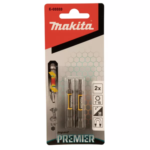 Torzní bit řady Impact Premier (E-form),T15-50mm,2ks Makita E-03333