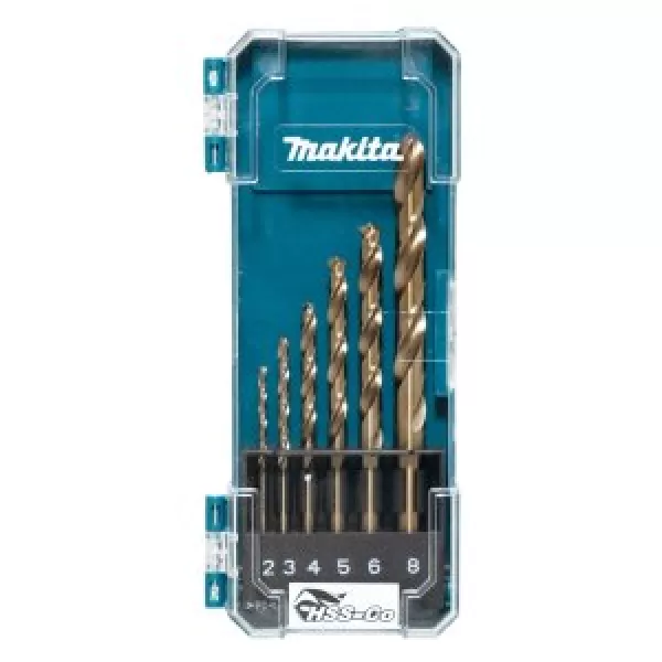 Sada vrtáků s válcovou stopkou do kovu HSS-Co 6 ks v plastové krabičce Makita D-75758