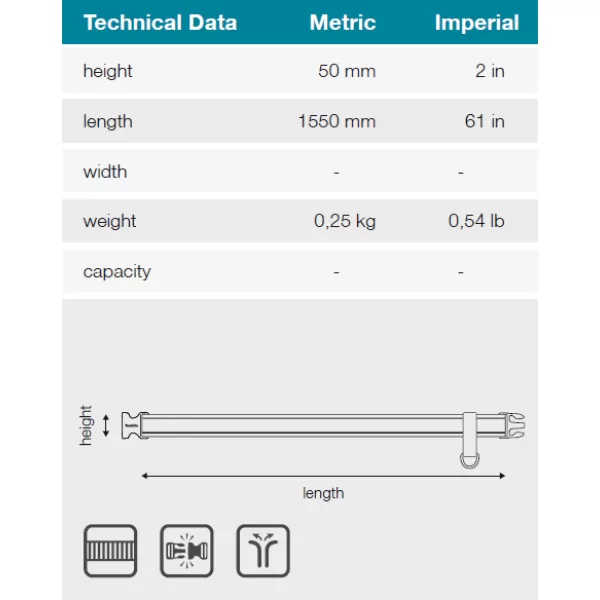 Opasek s plastovou sponou 1550x50mm Makita E-05337