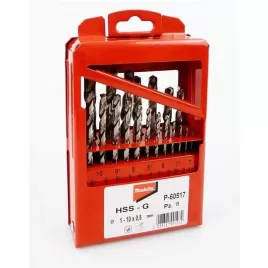 Sada vrtákov s valcovou stopkou do kovu HSS-G 19 ks v kovovej krabičke Makita P-60517