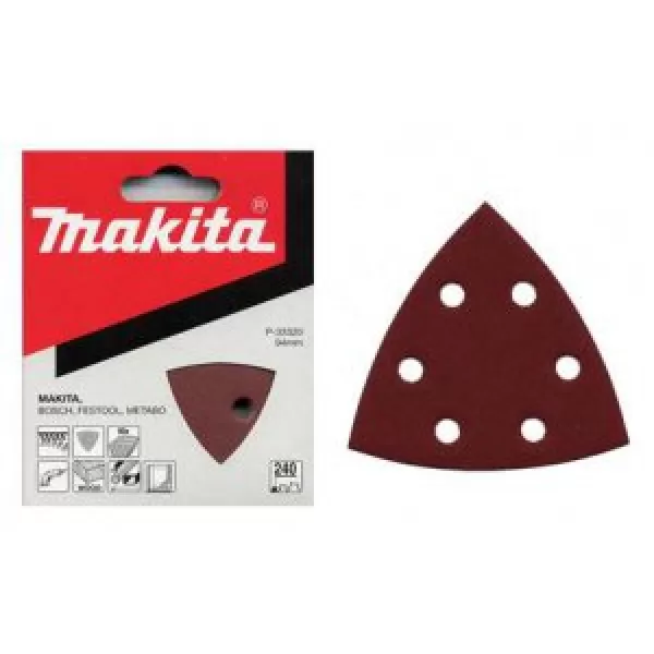 Brúsny papier na suchý zips 94x94x94mm 6 otvorov K80, 10 ks Makita P-33277