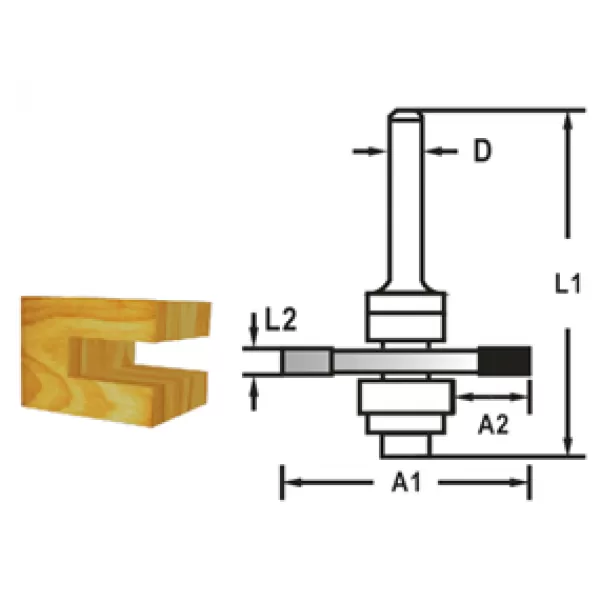 Kotoučová fréza složiskem stopka 8 mm,47,6x5,5x59 mm Makita D-48991
