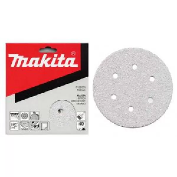 Papír brusný suchý zip 150mm 6 děr K320, 10ks Makita P-37720